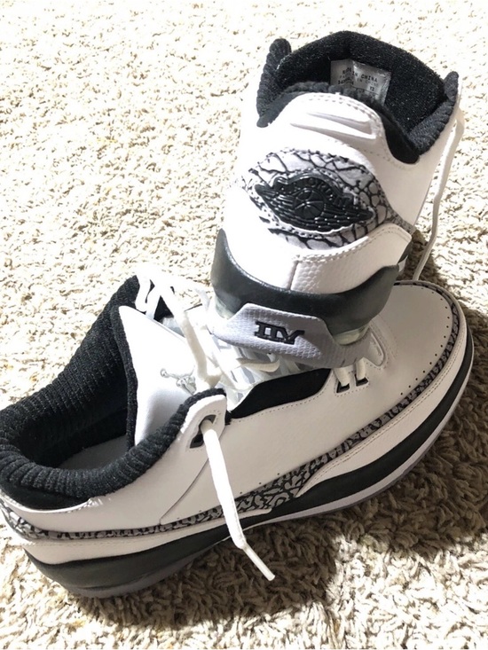 Nike Jordan Team Low 2.5 Size 18.5 White Cement Basketball Shoes GUC - Picture 5 of 11